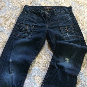 Distressed Lucky cargo jeans